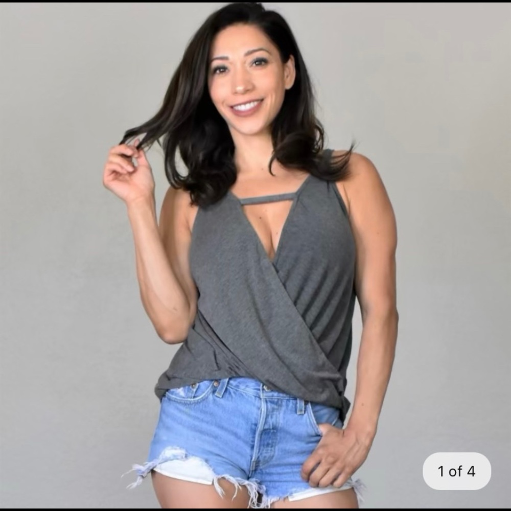 NWOT Wrap Front Tank Top